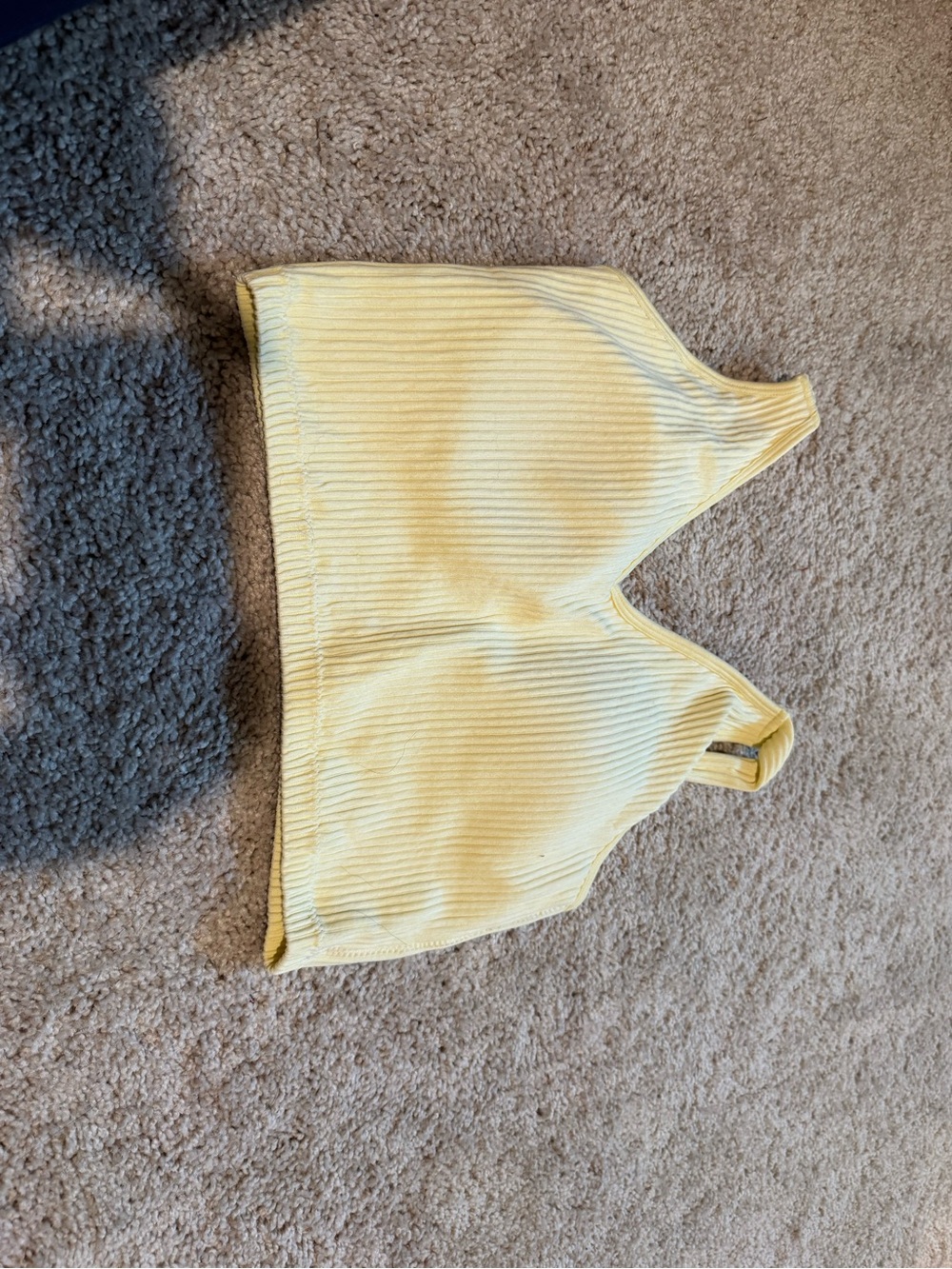 Ribbed Yellow V-Neck Tank Top